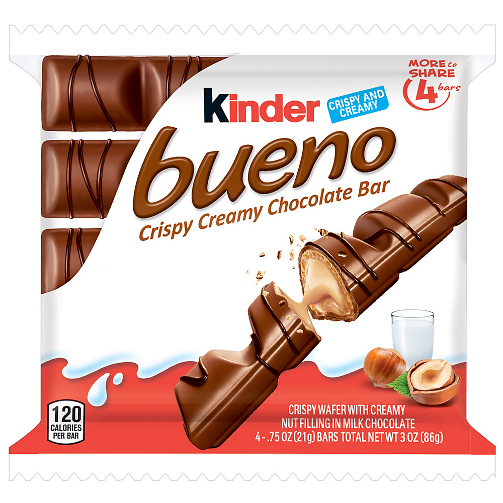 Calories in Kinder Crispy Creamy Chocolate Bars Share Size Bag, 3 oz, 4 ct