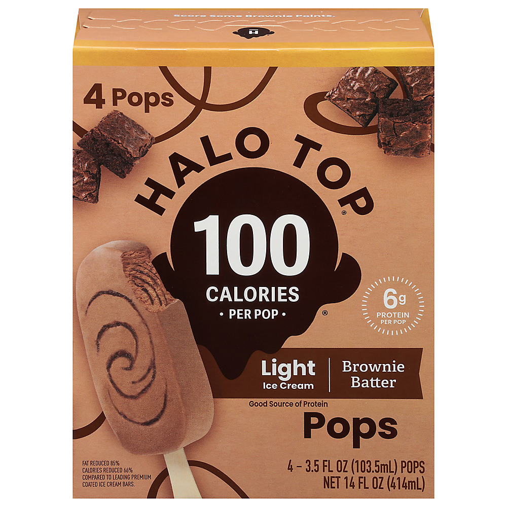Calories in Halo Top Brownie Batter Light Ice Cream Pops, 4 ct