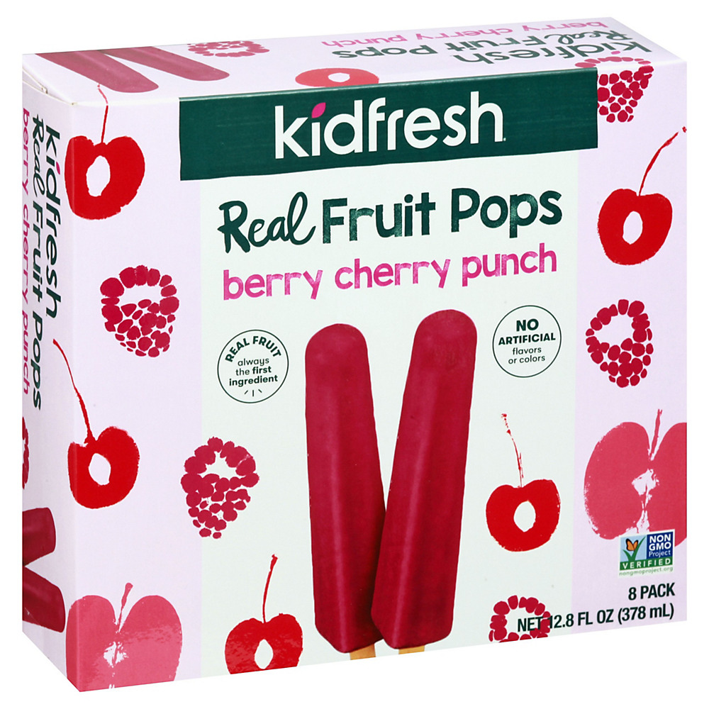 Calories in Kidfresh Berry Cherry Punch Real Fruit Pops, 8 ct