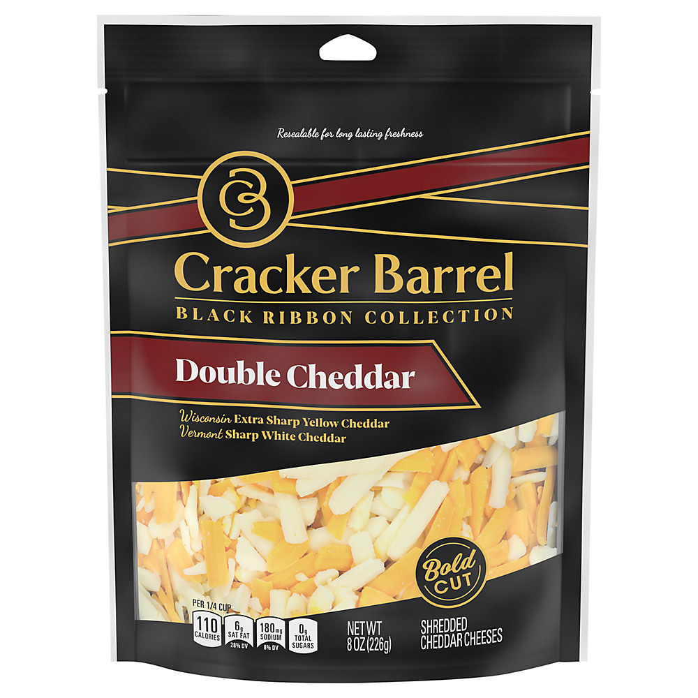 Calories in Cracker Barrel Double Cheddar Thick Shreds, 8 oz
