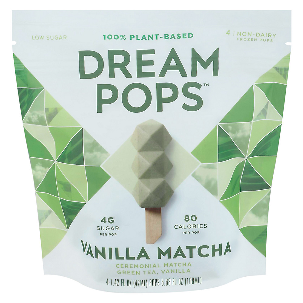 Calories in Dream Pops Vanilla Matcha Non-Dairy Frozen Pops, 4 ct