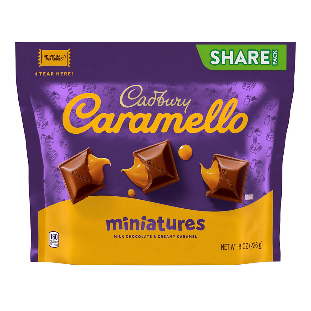 Calories in Cadbury Caramello Miniatures Caramel & Milk Chocolate Candy Share Pack, 8 oz