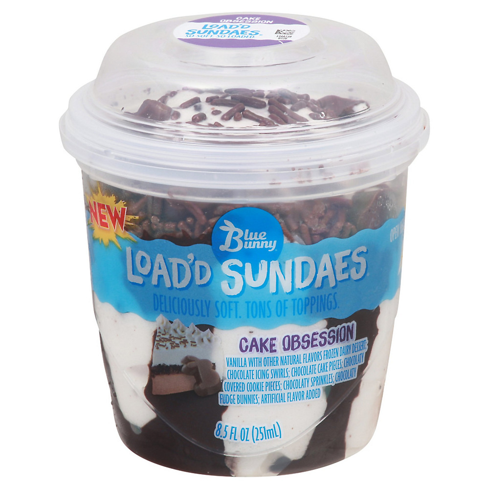 Calories in Blue Bunny Cake Obsession Load'd Sundaes, 8.5 oz