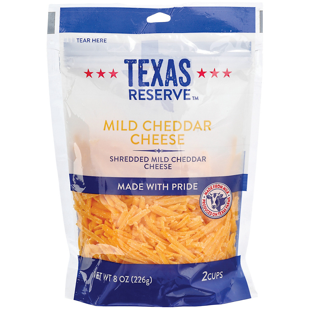 Calories in Texas Reserve Mild Shredded Cheddar Cheese, 8 oz
