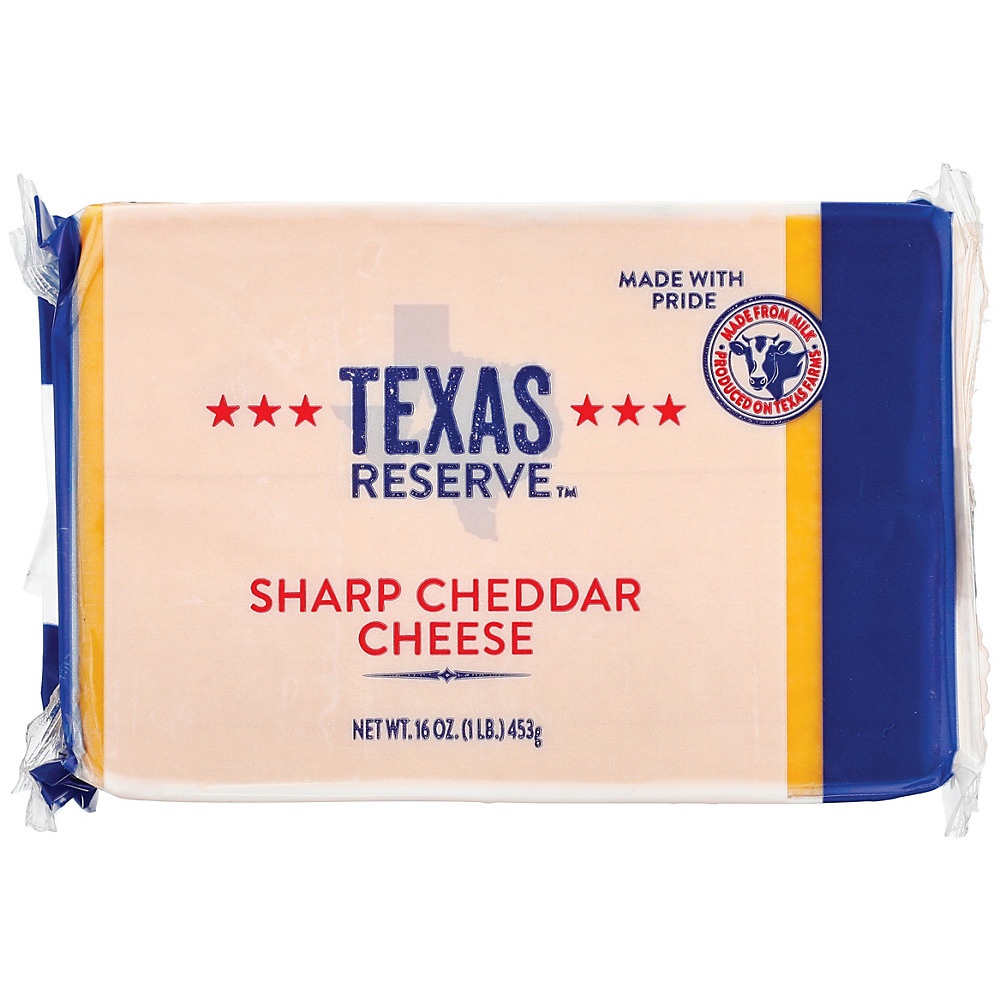 Calories in Texas Reserve Sharp Cheddar Cheese, 16 oz