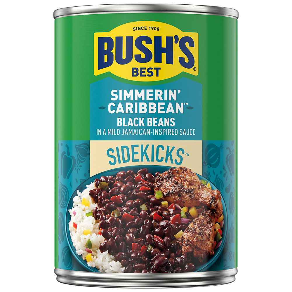 Calories in Bush's Best Sidekicks Simmerin' Caribbean Black Beans, 15.2 oz