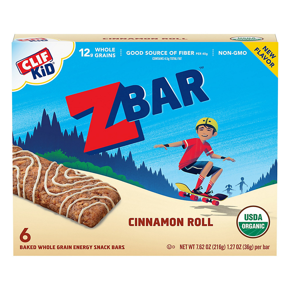Calories in Clif Kid Organic Cinnamon Roll Z Bars, 6 ct