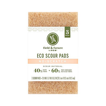 Field & Future by H-E-B Eco Scour No-Scratch Pads, 3 pk
