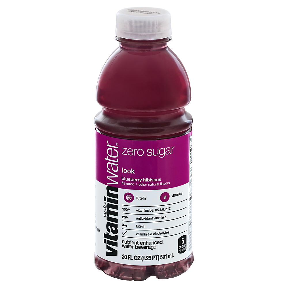 Calories in Glaceau Vitaminwater Zero Look Blueberry Hibiscus Water Beverage, 20 oz