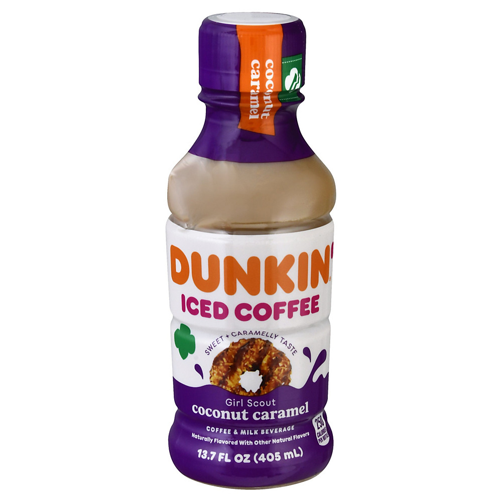 Calories in Dunkin' Donuts Girl Scout Coconut Caramel Iced Coffee, 13.7 oz