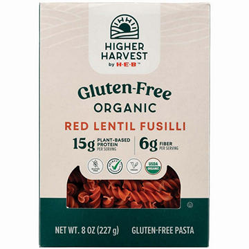 Higher Harvest by H-E-B Gluten Free Organic 15g Protein Red Lentil Fusilli Pasta Noodles, 8 oz