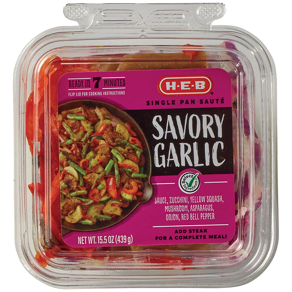 Calories in H-E-B Savory Garlic Skillet Saute, 15.5 oz