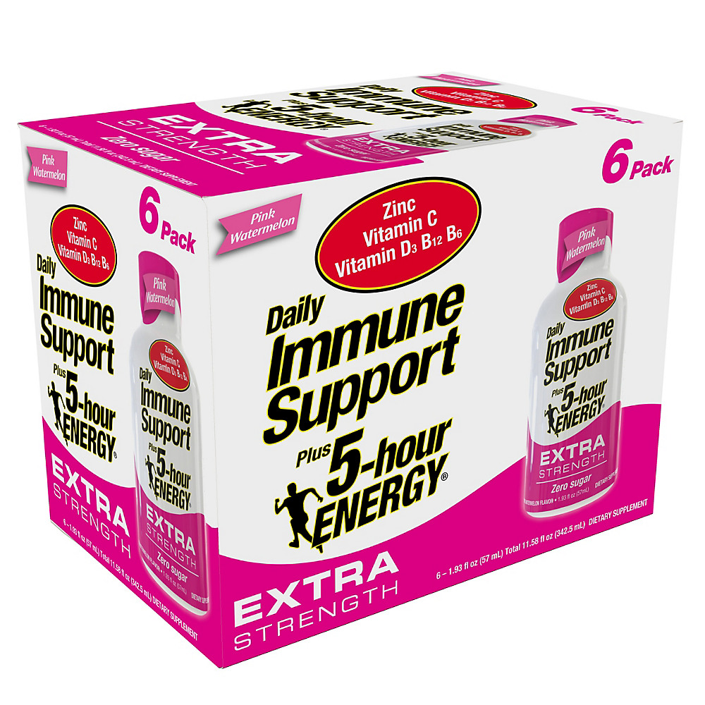 Calories in Daily Immune Support Plus 5-hour ENERGY Extra Strength Pink Watermelon 6 pk, 1.93 oz