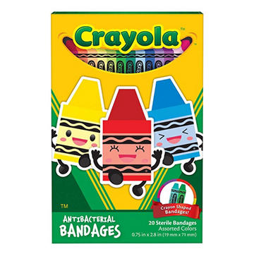 Crayola Antibacterial Assorted Color Bandages, 20 ct