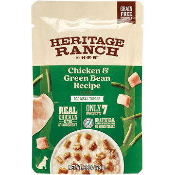 Heritage Ranch by H-E-B Grain-Free Dog Meal Topper - Chicken & Green Bean, 2.8 oz