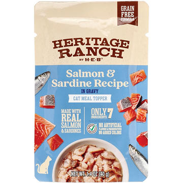 Heritage Ranch by H-E-B Grain-Free Cat Meal Topper - Salmon & Sardine, 1.4 oz