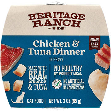 Heritage Ranch by H-E-B Grain-Free Wet Cat Food - Chicken & Tuna Dinner, 3 oz