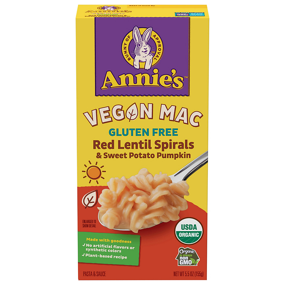 Calories in Annie's Vegan Red Lentil Spirals with Sweet Potato & Pumpkin Sauce, 5.5 oz