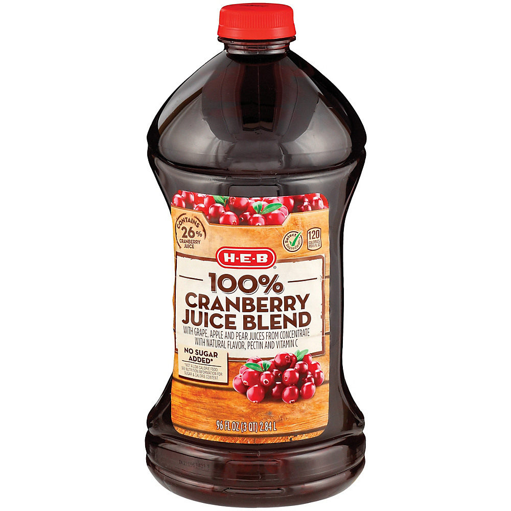 Calories in H-E-B 100% Cranberry Juice Blend, 96 oz