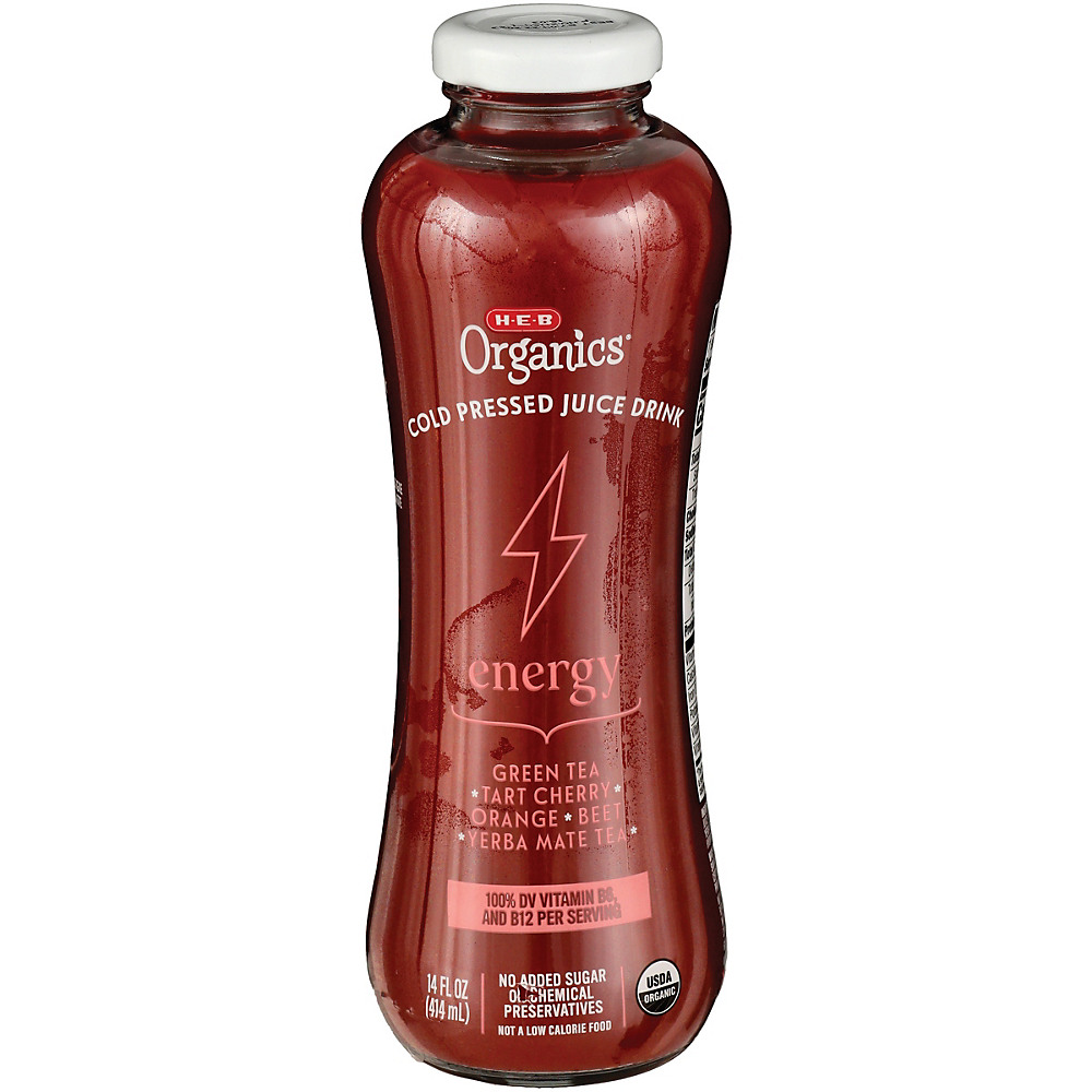 Calories in H-E-B Organics Energy Cold Pressed Juice, 14 oz