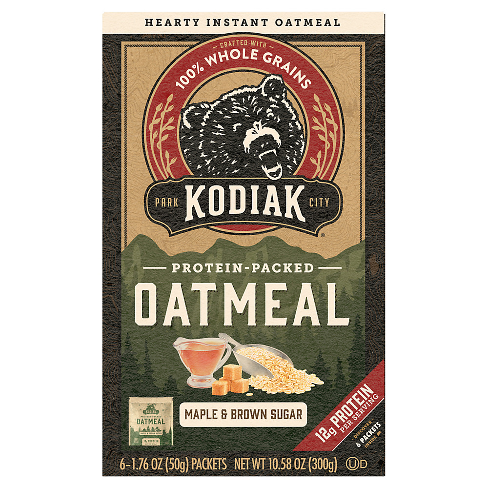 Calories in Kodiak Cakes Maple & Brown Sugar Instant Oatmeal, 10.58 oz