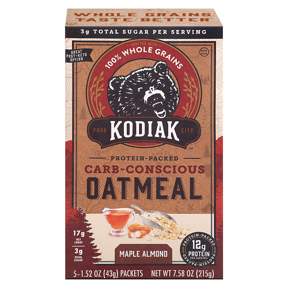 Calories in Kodiak Cakes Carb Conscious Maple Almond Instant Oatmeal, 5 ct