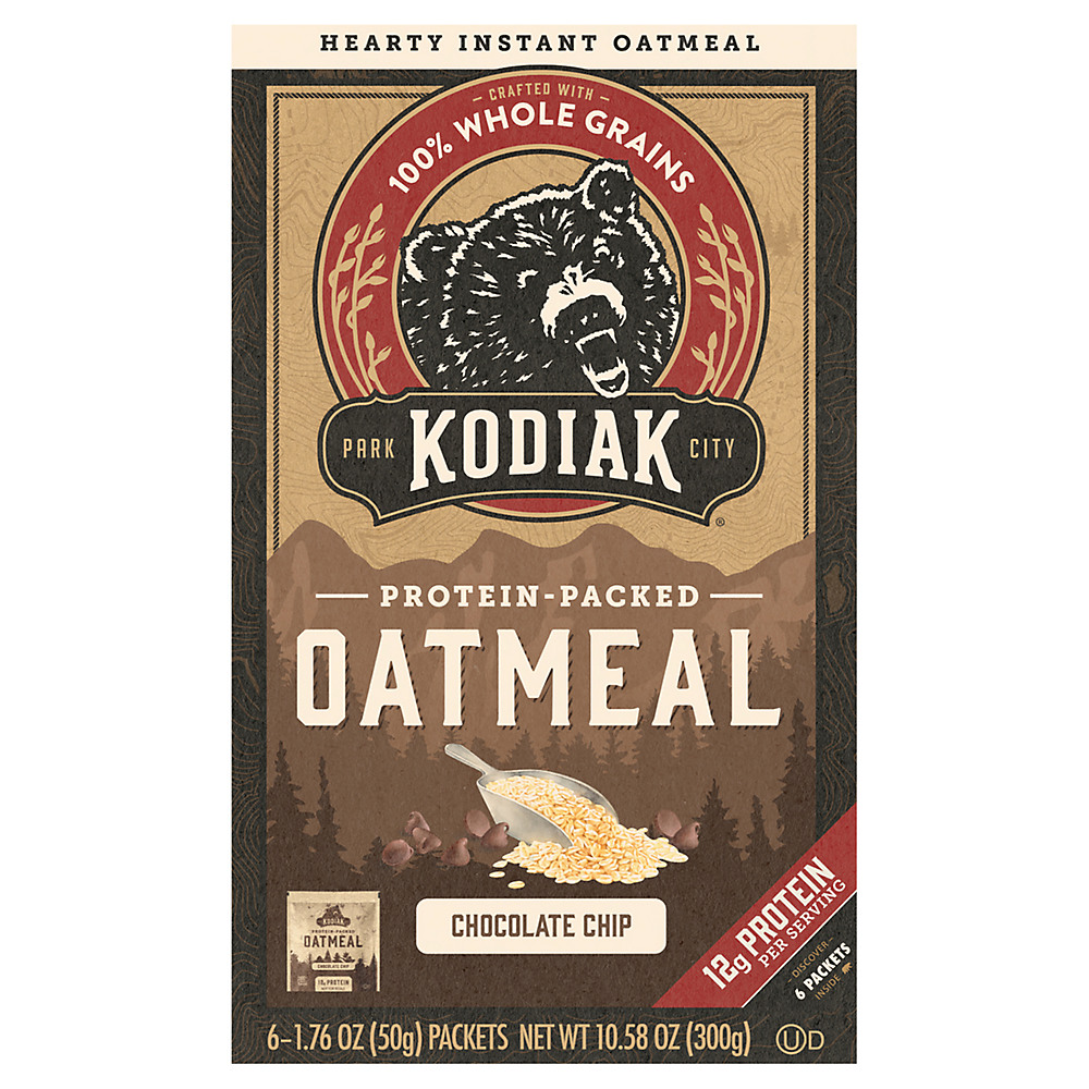 Calories in Kodiak Cakes Chocolate Chip Instant Oatmeal, 6 ct