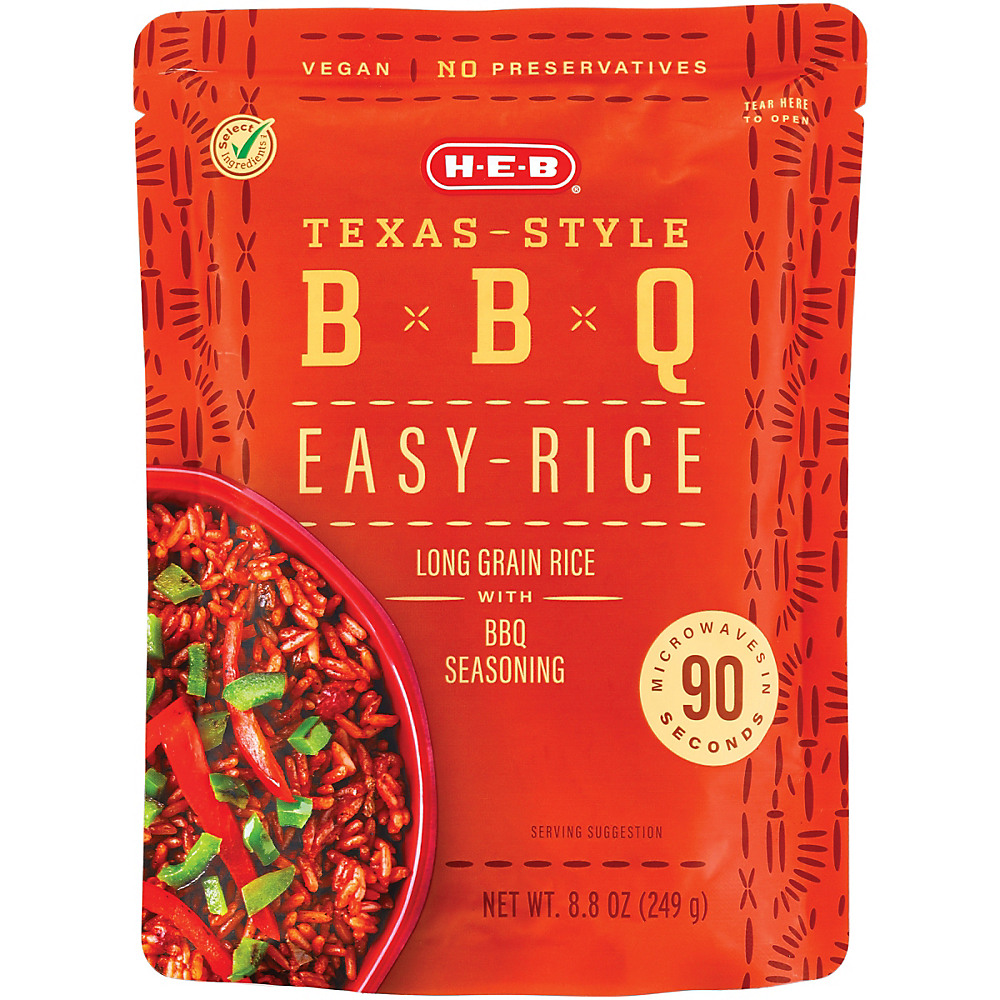 Calories in H-E-B Select Ingredients Texas Style BBQ Easy Rice, 8.8 oz