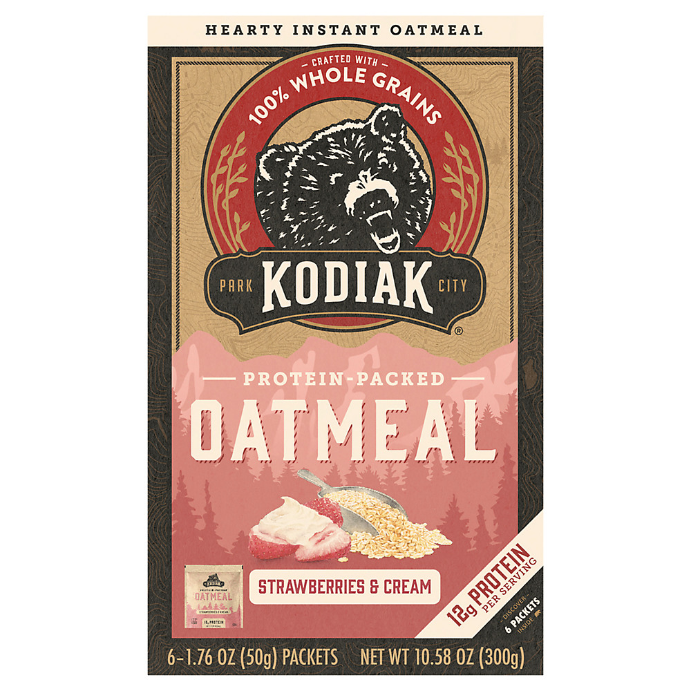 Calories in Kodiak Cakes Strawberries & Cream Instant Oatmeal, 6 ct