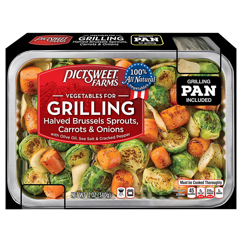 Calories in Pictsweet Vegetables for Grilling Halved Brussels Sprouts, Carrots & Onions, 12 oz