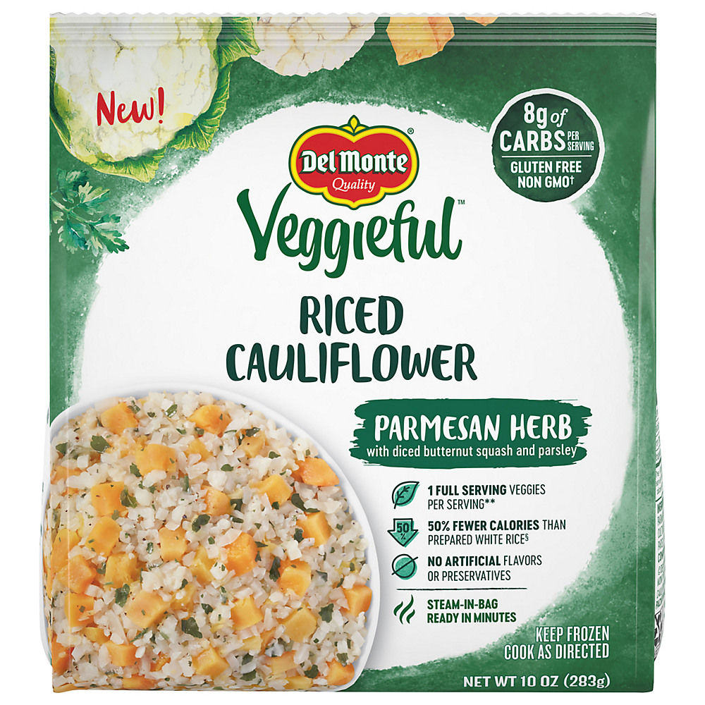 Calories in Del Monte Veggieful Parmesan Herb Riced Cauliflower, 10 oz