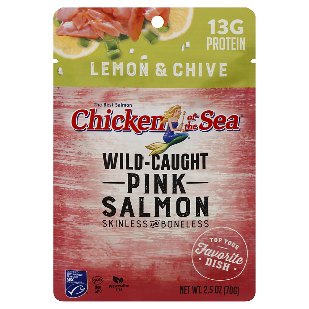Calories in Chicken Of The Sea Lemon & Chive Wild Caught Pink Salmon Pouch, 2.5 oz