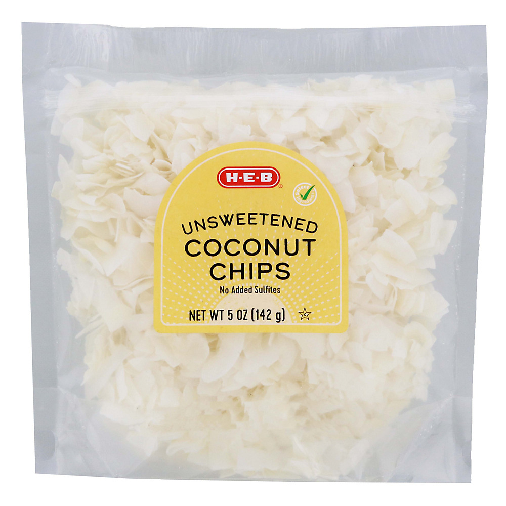 Calories in H-E-B Unsweetened Coconut Chips, 5 oz