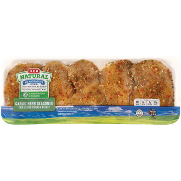 H-E-B Natural Garlic Herb Seasoned Chicken Breast, Thin Sliced, Avg. 1.75 lbs