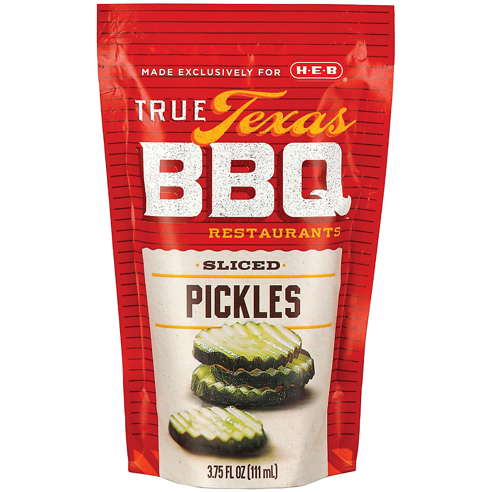 Calories in H-E-B True Texas BBQ Sliced Pickles, 3.75 oz