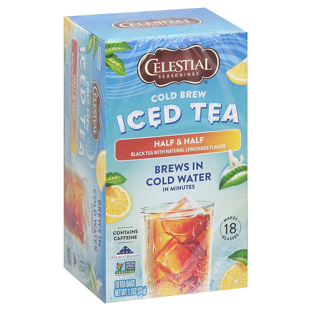 Calories in Celestial Seasonings Half & Half Cold Brew Iced Tea, 18 ct