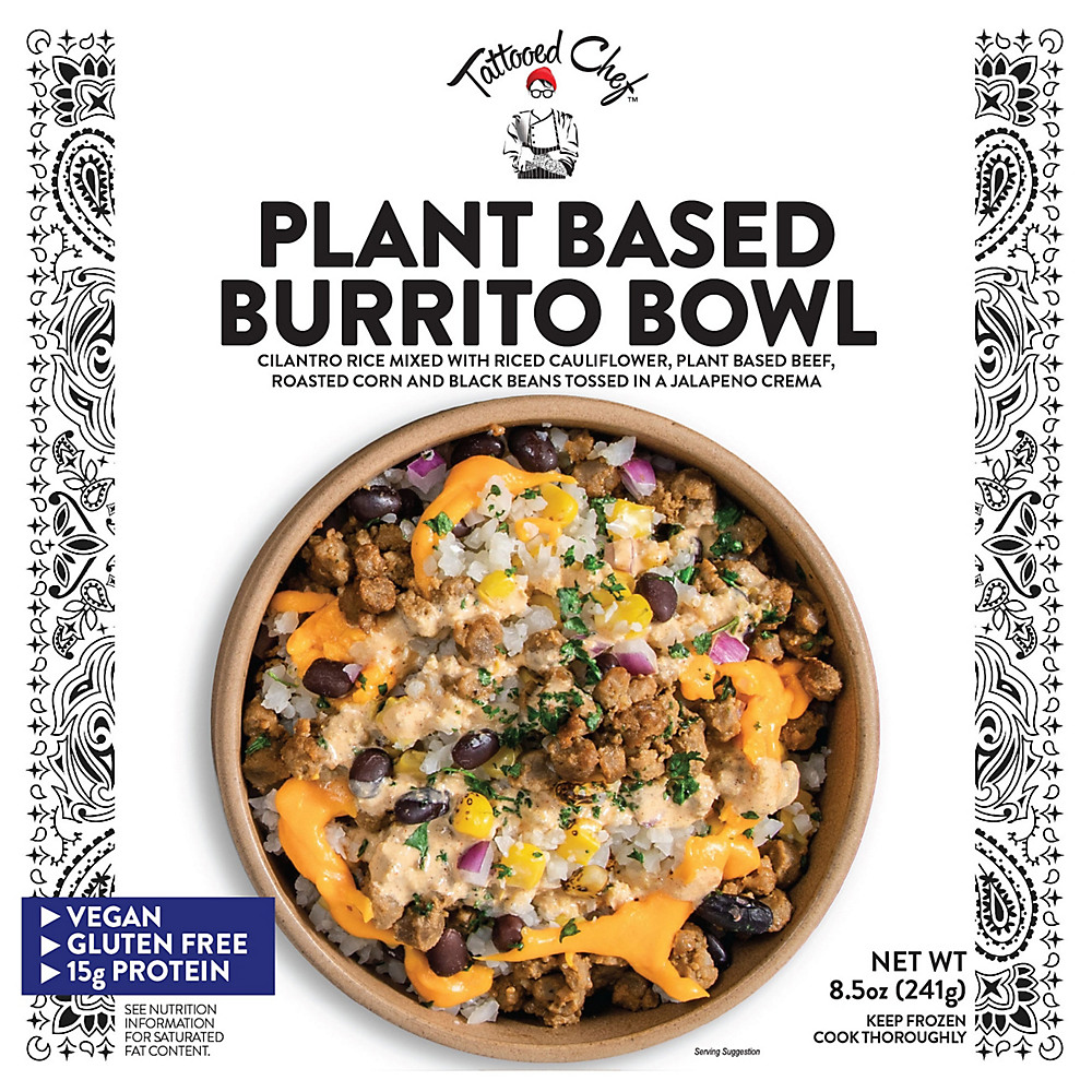Calories in Tattooed Chef Plant Based Burrito Bowl, 8.5 oz