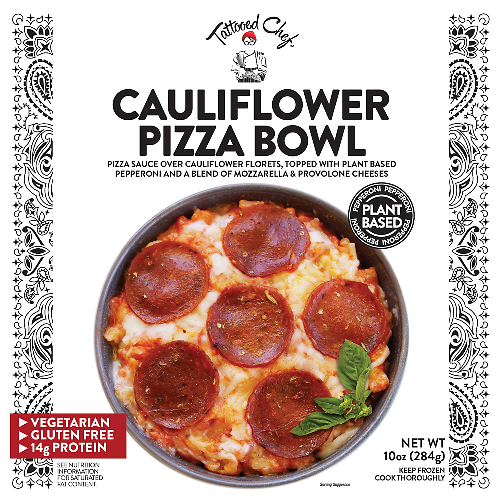 Calories in Tattooed Chef Cauliflower Plant Based Pepperoni Pizza Bowl, 10 oz