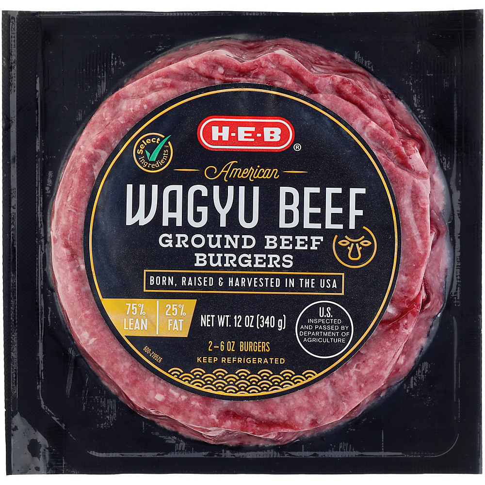 Calories in H-E-B Wagyu Ground Beef Burger Patties, 2 ct
