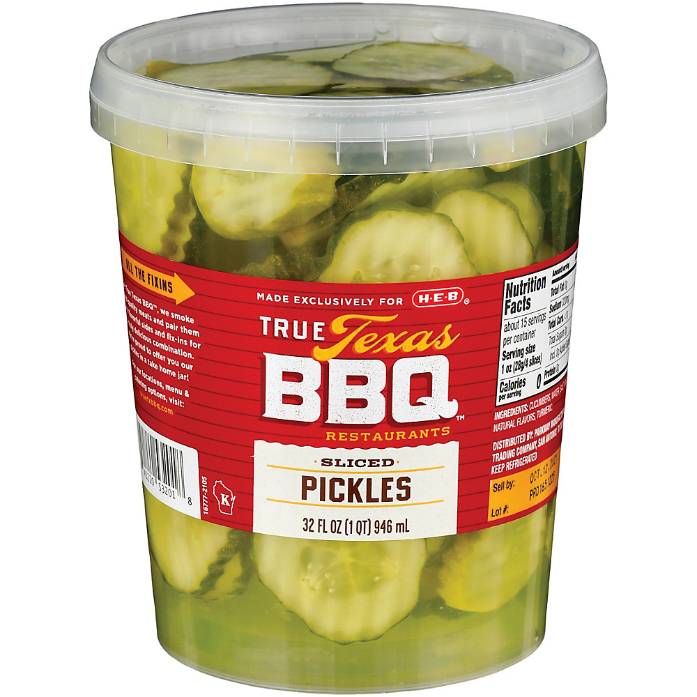 Calories in True Texas BBQ Dill Pickle Chips, 32 oz
