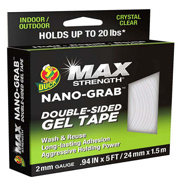 Duck Max Strength Clear Nano Grab Gel Tape, 5 ft