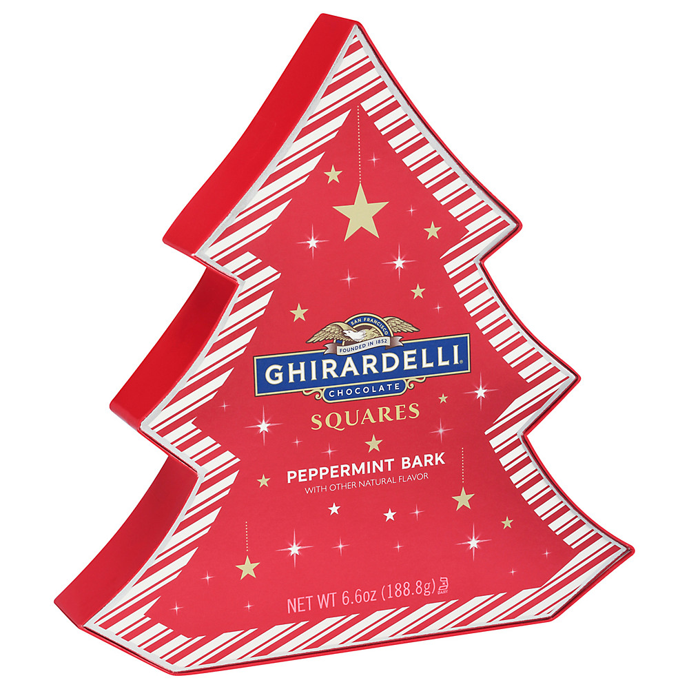 Calories in Ghirardelli Peppermint Bark Squares Tree Shape Holiday Gift Box, 6.6 oz
