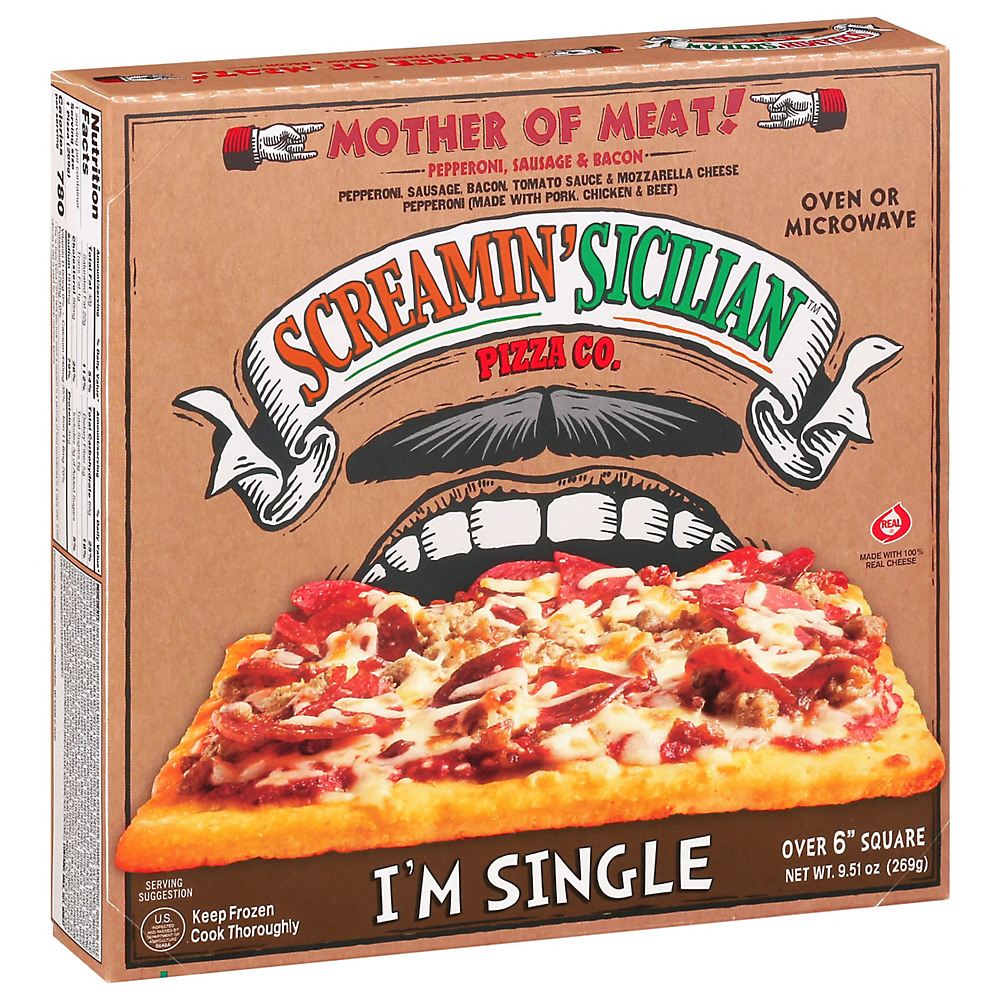 Calories in Screamin Sicilian I'm Single Mother of Meat Pizza, 9.51 oz
