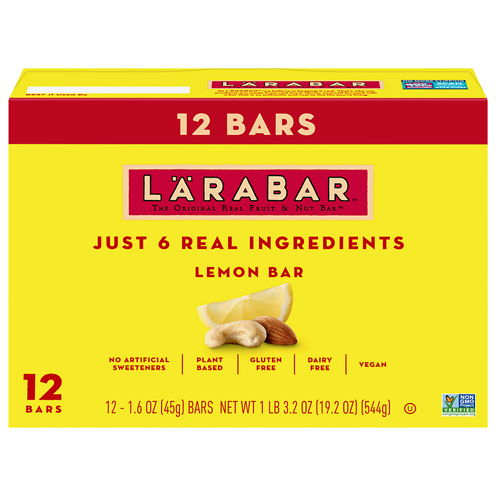 Calories in Larabar Lemon Bar Fruit & Nut Bars, 12 ct