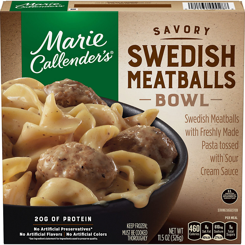 Calories in Marie Callender's Swedish Meatballs Bowl, 11.5 oz