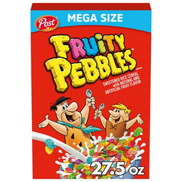 Post Fruity Pebbles Cereal - Mega Size, 27.5 oz