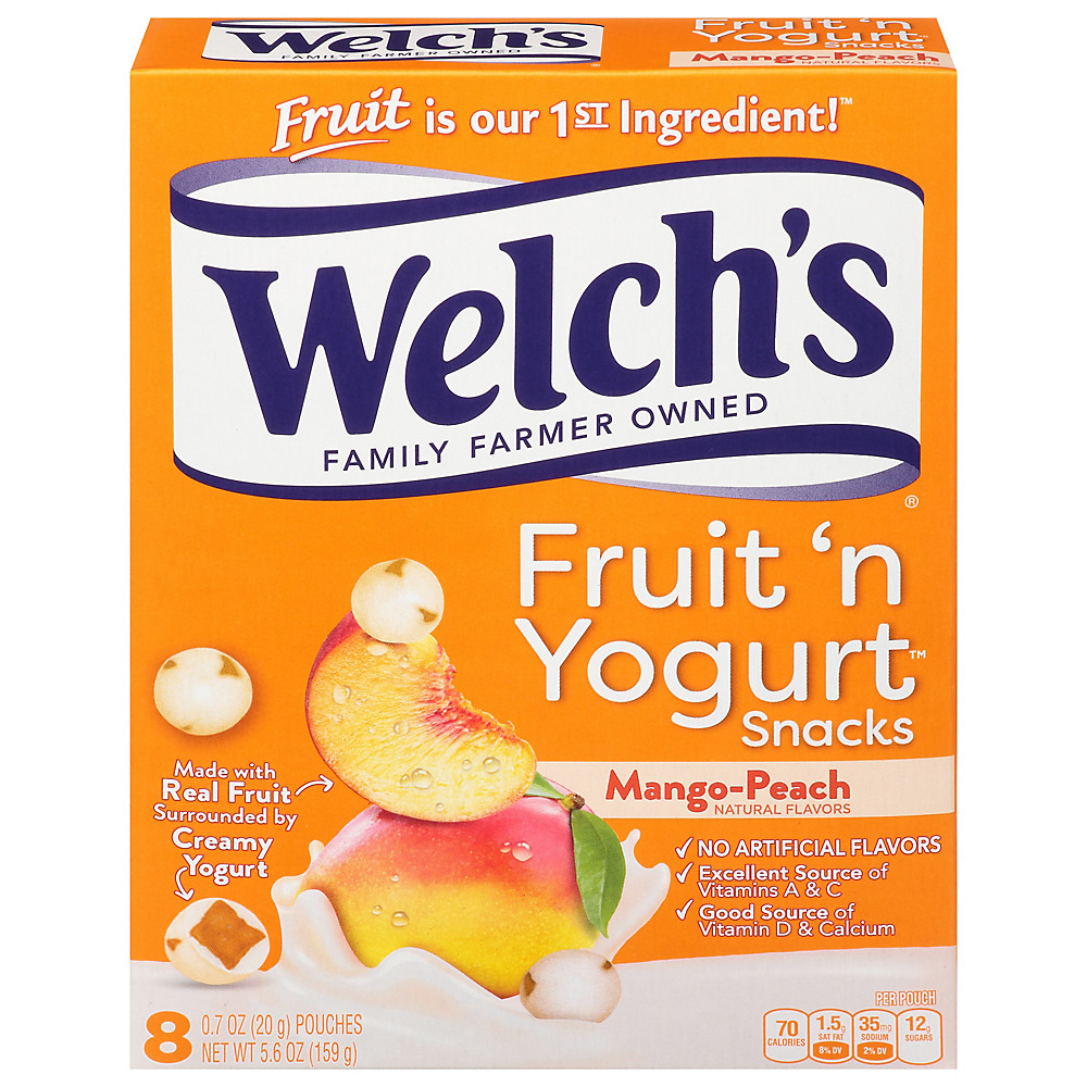 Calories in Welch's Mango Peach Fruit 'n Yogurt Snacks , 8 ct