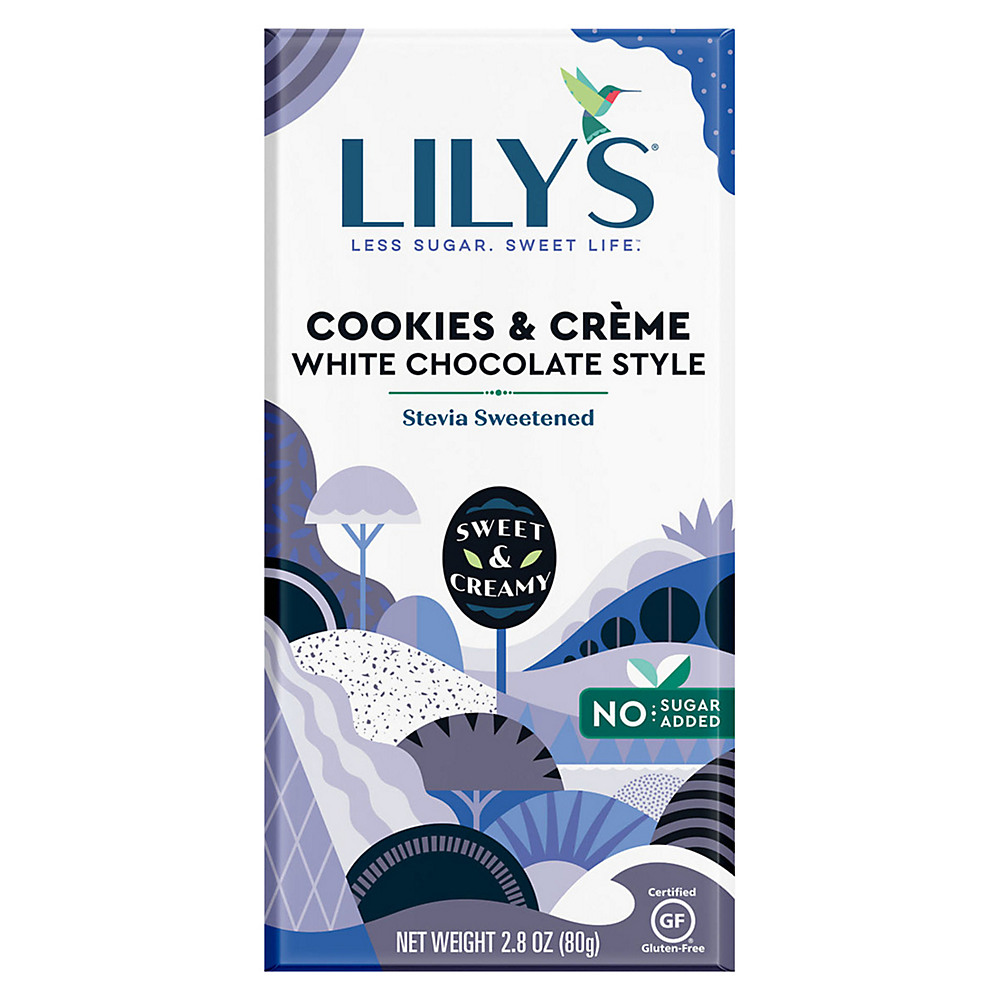 Calories in Lily's Cookies & Creme White Chocolate Bar, 2.8 oz