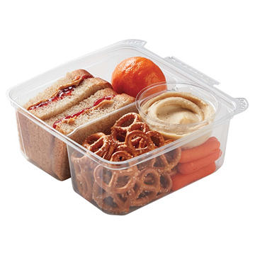 Meal Simple by H-E-B Kids' PB&J Sandwich, Pretzels, Orange, Carrots & Hummus