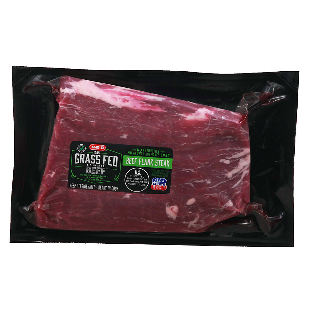 Calories in H-E-B Grass Fed Beef Flank Steak, USDA Choice, Avg. 0.85 lb